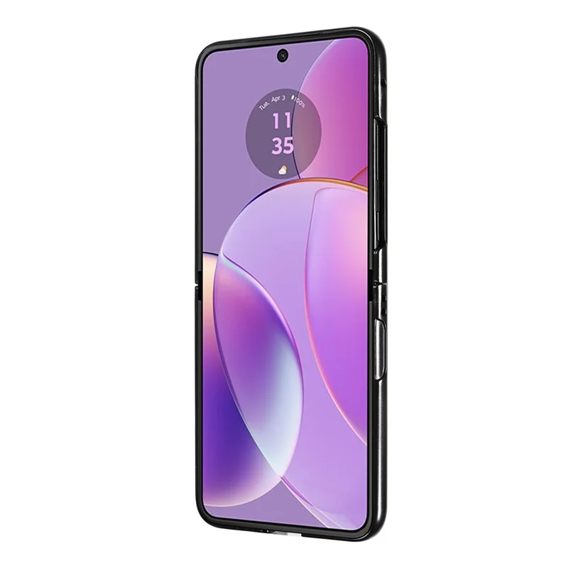 For Motorola Razr 40 5G Litchi Texture Phone Case PU Leather Coated PC Anti-drop Cover - Grey