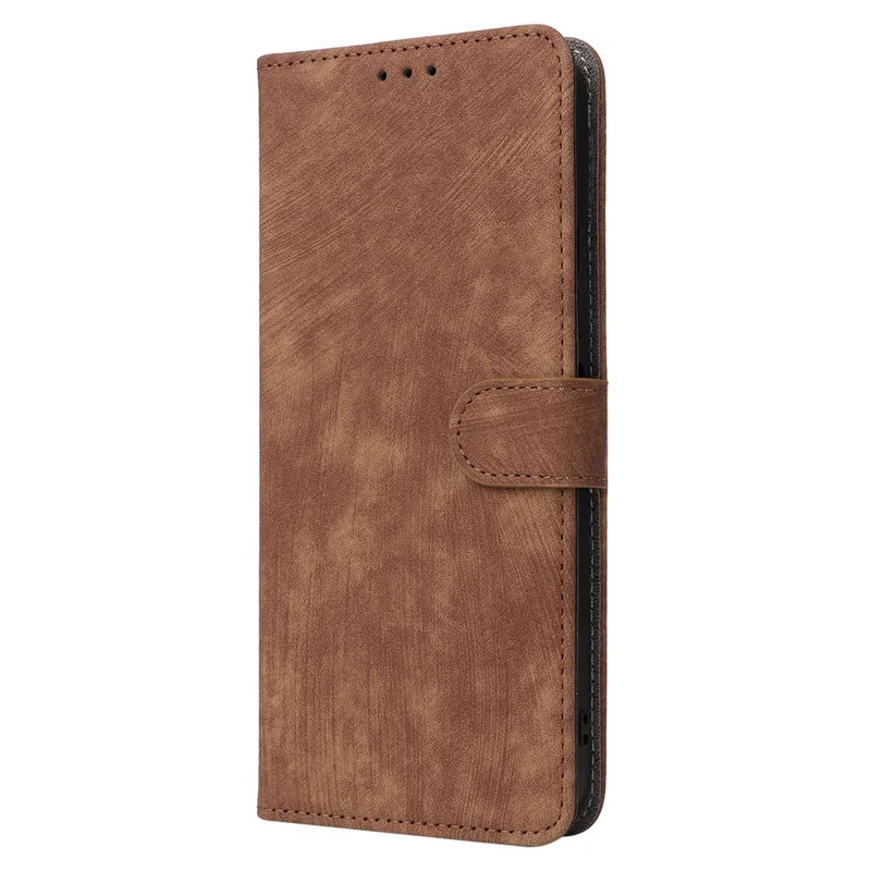 PU Leather Phone Shell for iPhone 15 Plus , Wallet Phone Case RFID Blocking Stand Cover with Strap - Brown