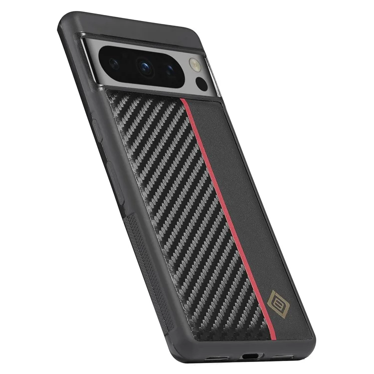 LC.IMEEKE Anti-drop Phone Case for Google Pixel 8 Pro Carbon Fiber Texture PU Leather+TPU+EVA Back Cover