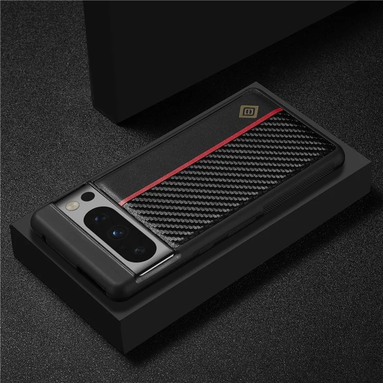 LC.IMEEKE Anti-drop Phone Case for Google Pixel 8 Pro Carbon Fiber Texture PU Leather+TPU+EVA Back Cover