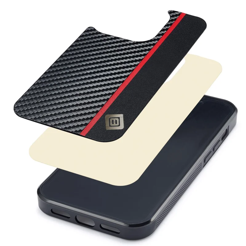 LC.IMEEKE For iPhone 15 Pro Carbon Fiber Texture PU Leather+TPU+EVA Cover Drop-proof Phone Case