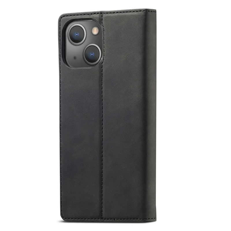 LC.IMEEKE Magnetic Phone Case for iPhone 15 , Microfiber Leather Stand Wallet Cover - Black