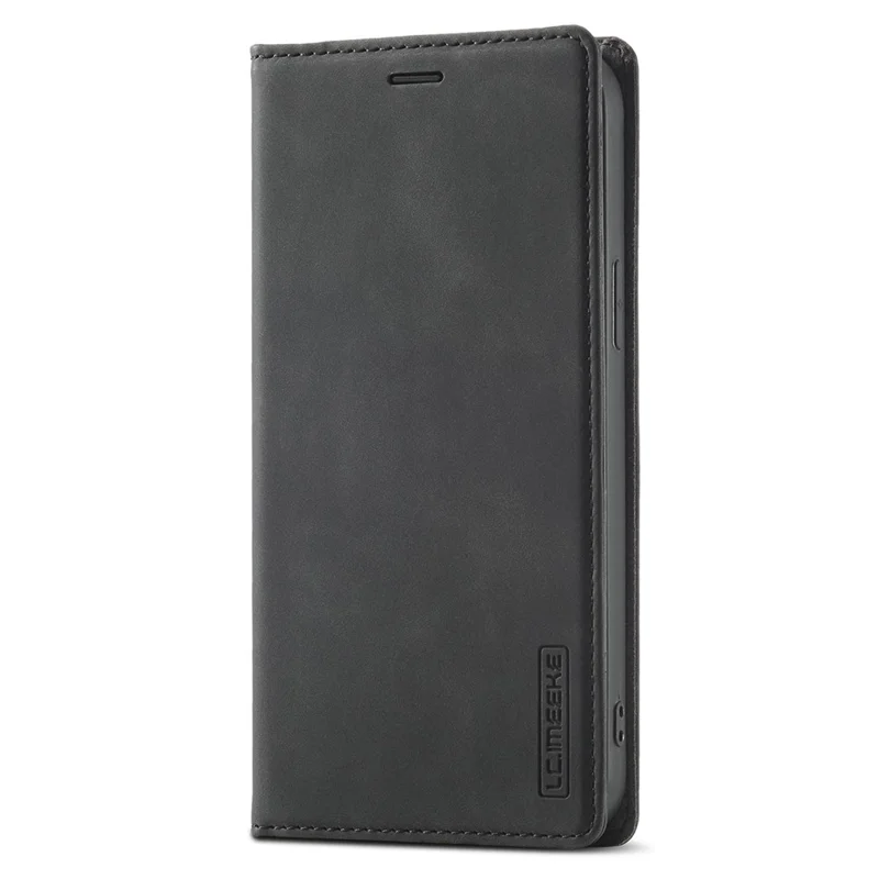 LC.IMEEKE Phone Cover for iPhone 15 Pro , Microfiber Leather Stand Wallet Magnetic Phone Case - Black