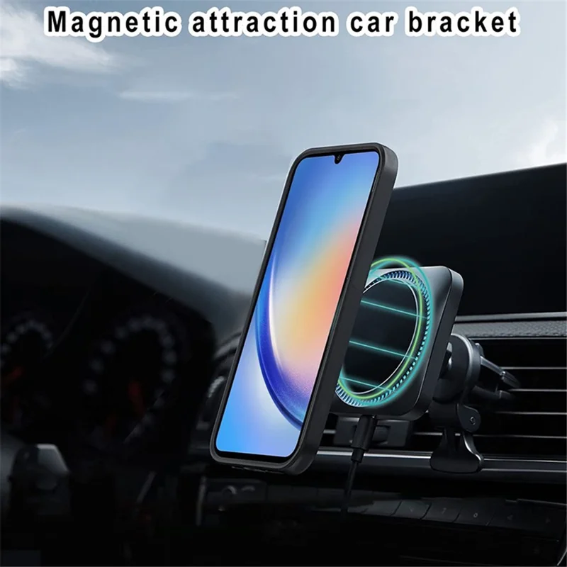 Kickstand Phone Case for Samsung Galaxy A34 5G , PC+TPU Protective Cover Magnetic Case - Blue