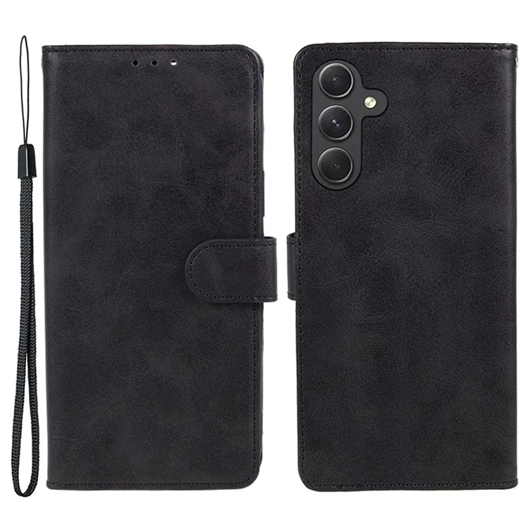 Wallet Flip Case for Samsung Galaxy F34 5G / M34 5G , Calf Texture PU Leather Full Protection Stand Phone Cover - Black