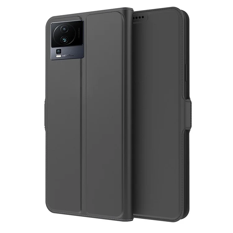 Card Holder PU Leather Stand Cover per vivo iQOO Neo7 5G, Custodia Protettiva per Telefono - Nero