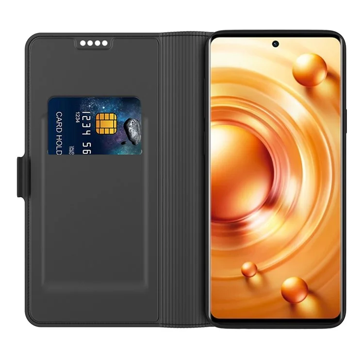 Card Holder PU Leather Stand Cover per vivo iQOO Neo7 5G, Custodia Protettiva per Telefono - Nero