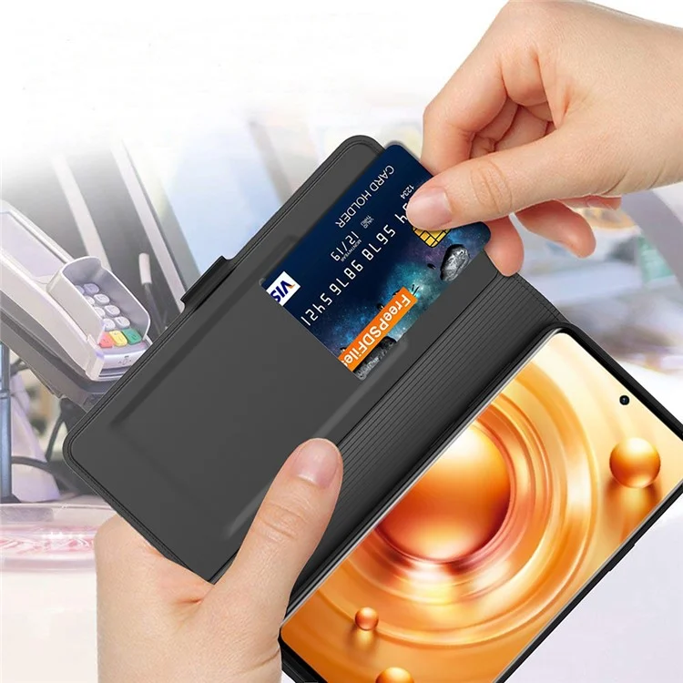 Card Holder PU Leather Stand Cover per vivo iQOO Neo7 5G, Custodia Protettiva per Telefono - Nero