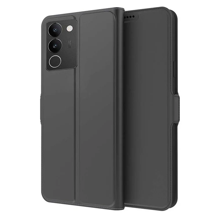 Pour vivo S17t 5G Stand Phone Cover Magnetic PU Leather Case Card Slot Phone Shell - Noir