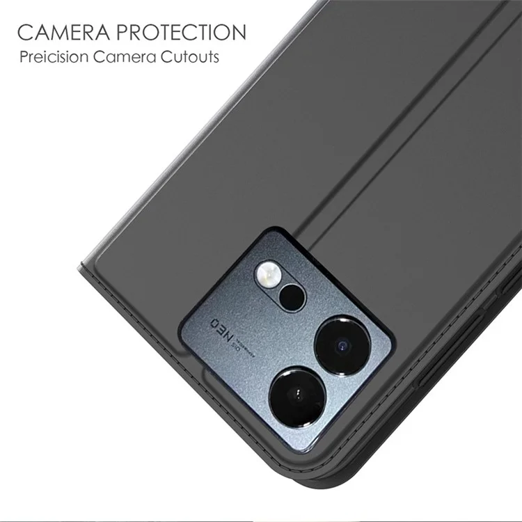 Per vivo iQOO Neo8 5G Flip Phone Cover Full Protection Phone Case Card Storage Slot PU Leather Stand Shell - Nero