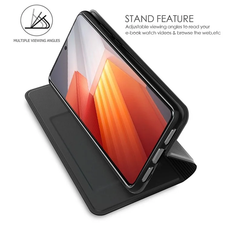 Per vivo iQOO Neo7 5G Flip Phone Cover Card Slot Full Protection Phone Case PU Leather Stand Shell - Black