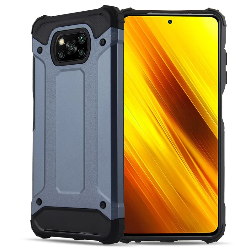 Phone Case for Xiaomi Poco X3 NFC / X3 / X3 Pro , PC+TPU Anti-Scratch Shockproof Cover - Navy Blue