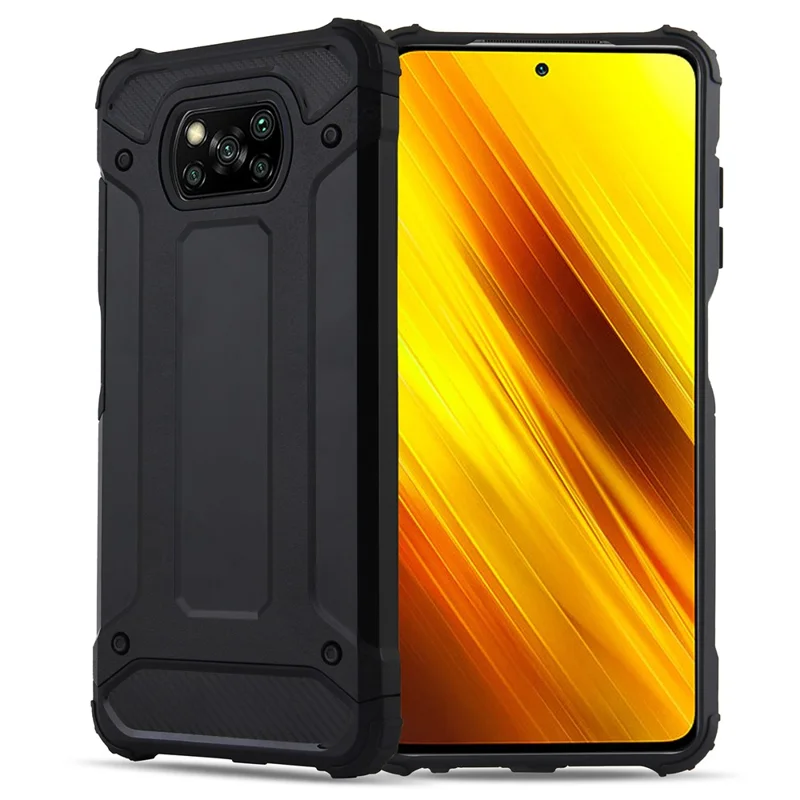 Phone Case for Xiaomi Poco X3 NFC / X3 / X3 Pro , PC+TPU Anti-Scratch Shockproof Cover - Black