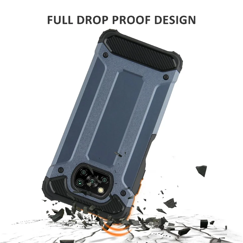 Phone Case for Xiaomi Poco X3 NFC / X3 / X3 Pro , PC+TPU Anti-Scratch Shockproof Cover - Black