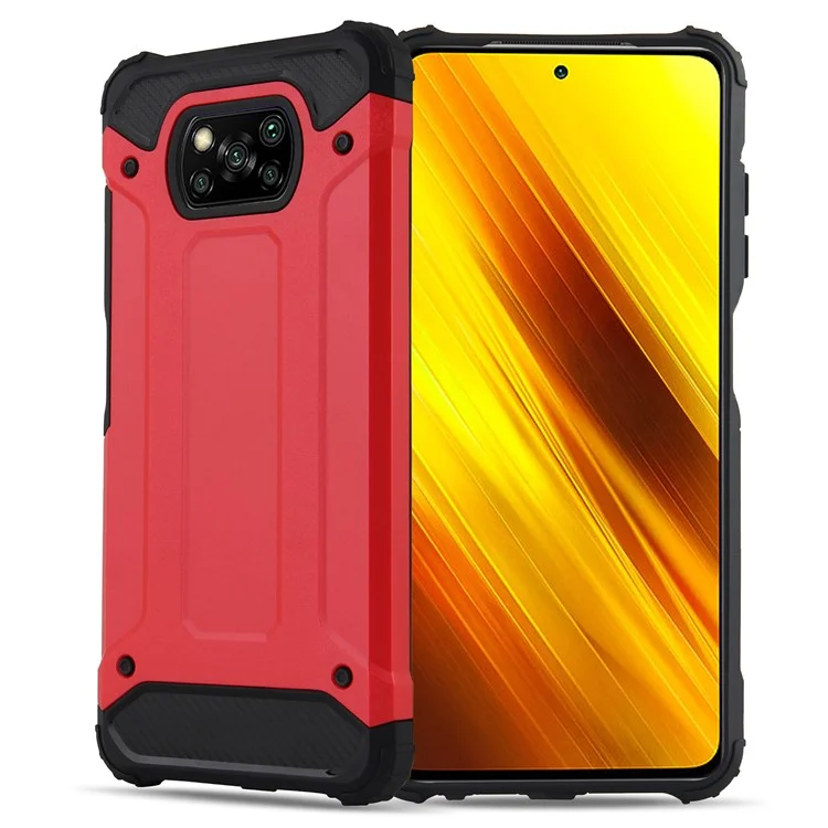 Phone Case for Xiaomi Poco X3 NFC / X3 / X3 Pro , PC+TPU Anti-Scratch Shockproof Cover - Red