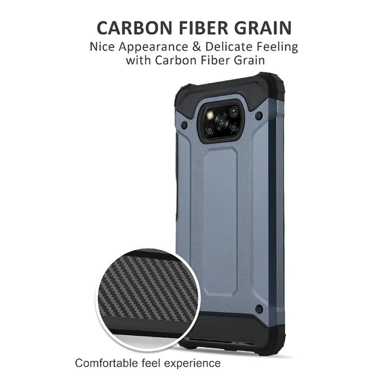 Phone Case for Xiaomi Poco X3 NFC / X3 / X3 Pro , PC+TPU Anti-Scratch Shockproof Cover - Silver