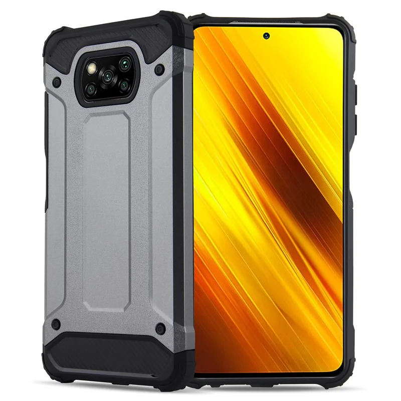 Phone Case for Xiaomi Poco X3 NFC / X3 / X3 Pro , PC+TPU Anti-Scratch Shockproof Cover - Grey