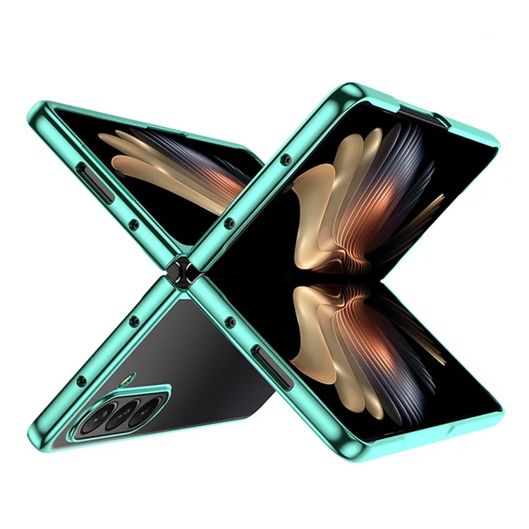 Clear Phone Case for Samsung Galaxy Z Fold5 5G , Hard PC Phone Electroplating Shockproof Cover - Silver