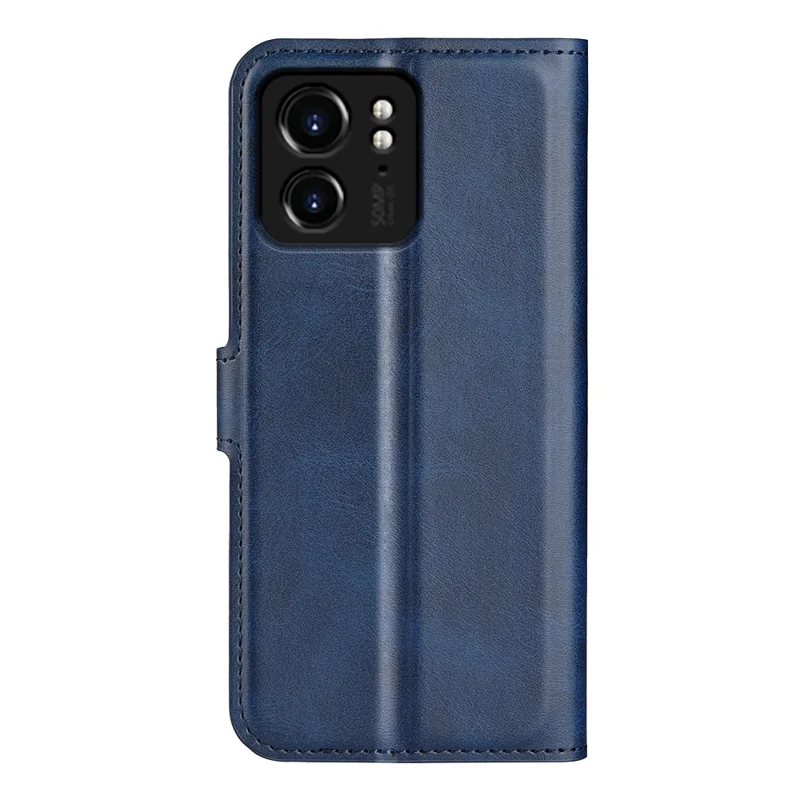 For Motorola Edge 40 5G Wallet PU Leather Case Calf Texture Stand Phone Cover - Blue