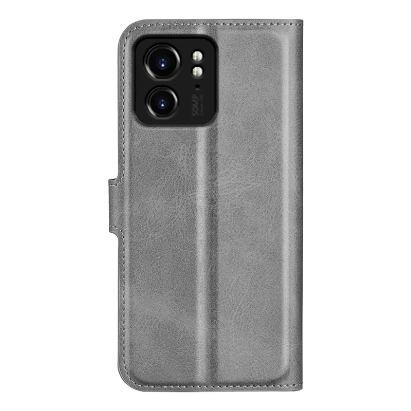 For Motorola Edge 40 5G Wallet PU Leather Case Kalfestructur Stående Telefonbeskyttelse - Grå