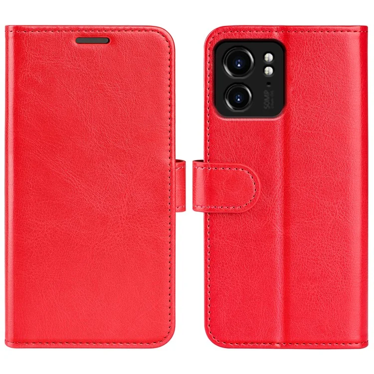 Para el estuche de teléfono Motorola Edge 40 5G Crazy Horse Texture, funda de cartera de piel PU, soporte antichoque - Rojo