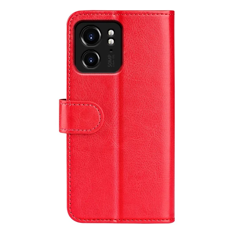 Para el estuche de teléfono Motorola Edge 40 5G Crazy Horse Texture, funda de cartera de piel PU, soporte antichoque - Rojo