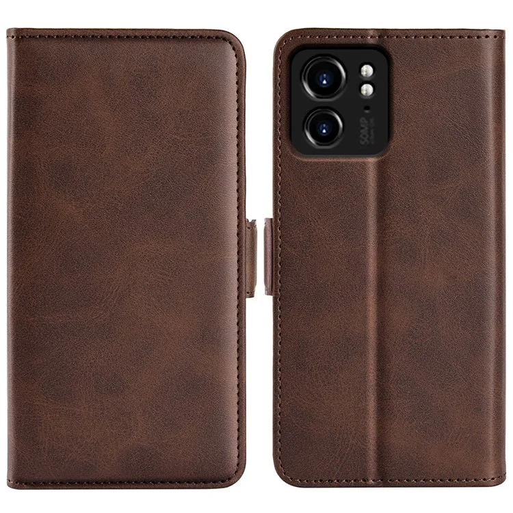 Para Motorola Edge 40 5G Funda de Teléfono Tipo Cartera Textura de Ternera Cubierta de Cuero PU Soporte Antirrotura - Marrón