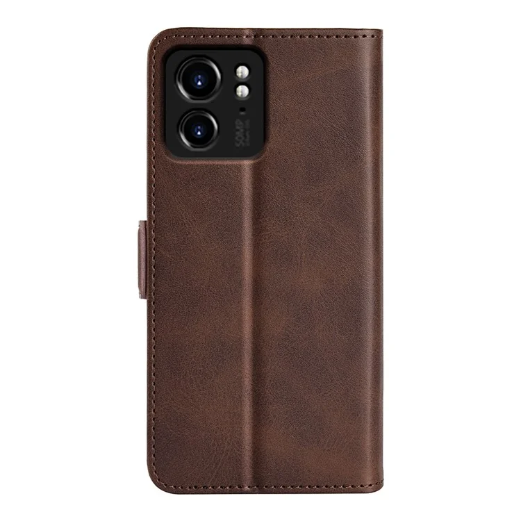 Para Motorola Edge 40 5G Funda de Teléfono Tipo Cartera Textura de Ternera Cubierta de Cuero PU Soporte Antirrotura - Marrón