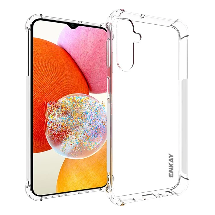 ENKAY HAT PRINCE Pour Samsung Galaxy A24 4G (162,1 x 77,6 x 8,3 mm) Bande antidérapante Bord du téléphone Étui de téléphone TPU Quatre coins Couverture anti-chute transparente
