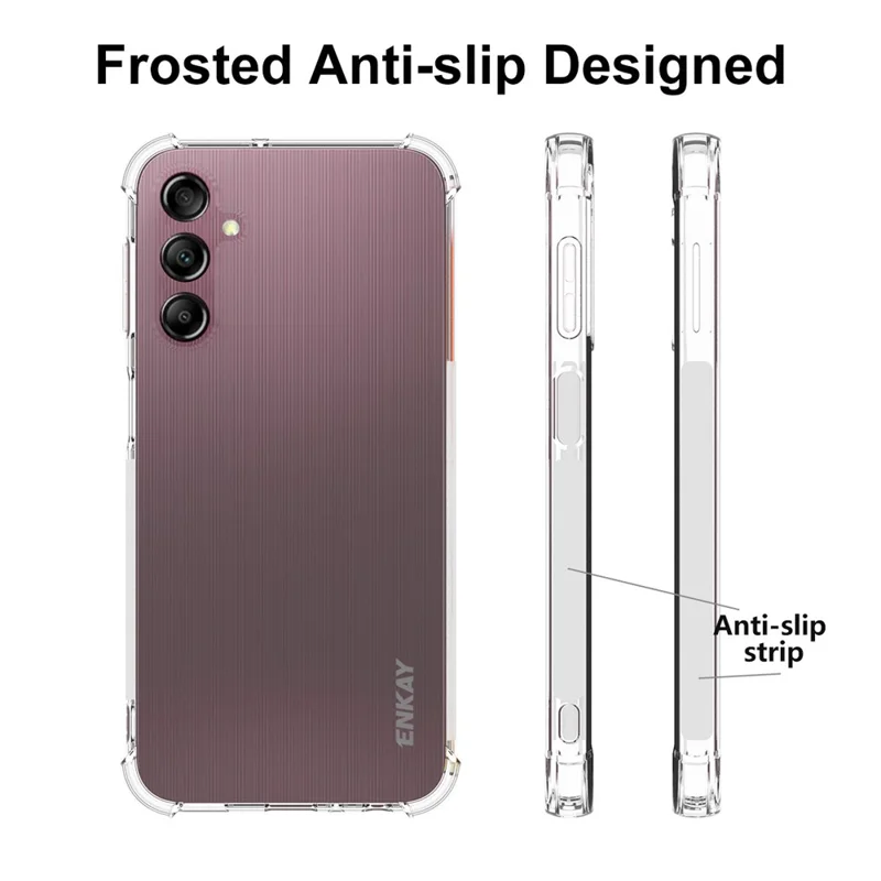 ENKAY HAT PRINCE TPU Cover for Samsung Galaxy A24 4G (162.1 x 77.6 x 8.3mm) , Transparent Phone Case with High Aluminium-silicon Glass Screen Film