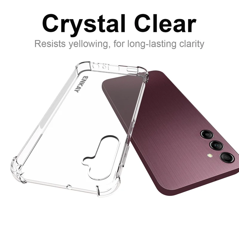 ENKAY HAT PRINCE TPU Cover for Samsung Galaxy A24 4G (162.1 x 77.6 x 8.3mm) , Transparent Phone Case with High Aluminium-silicon Glass Screen Film