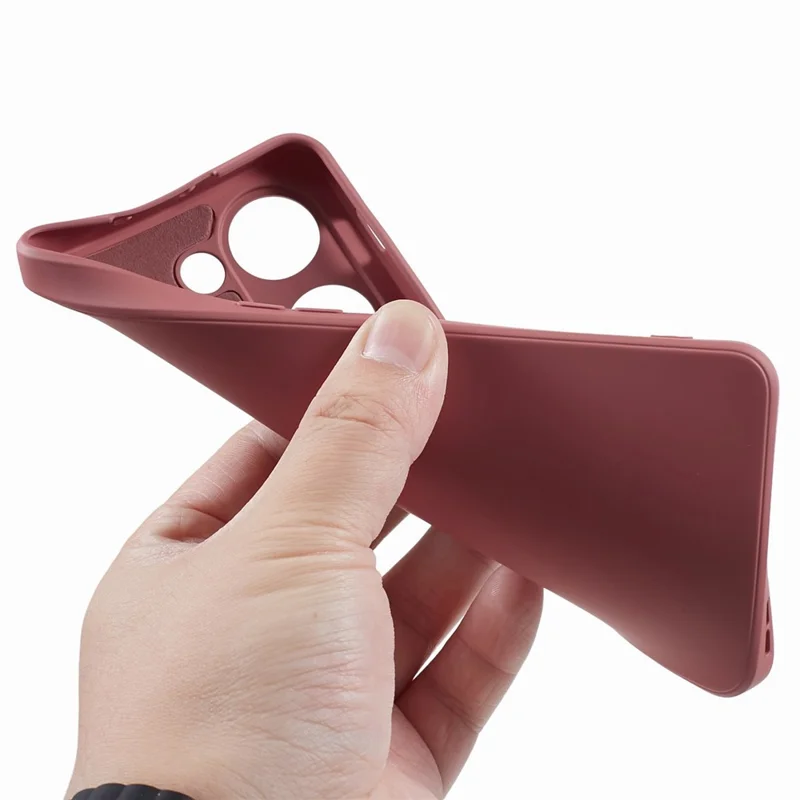 TPU Case for OnePlus Ace 2V / Nord 3 5G , Rubberized Surface Fiber Lining Shockproof Phone Cover - Hawthorn Red