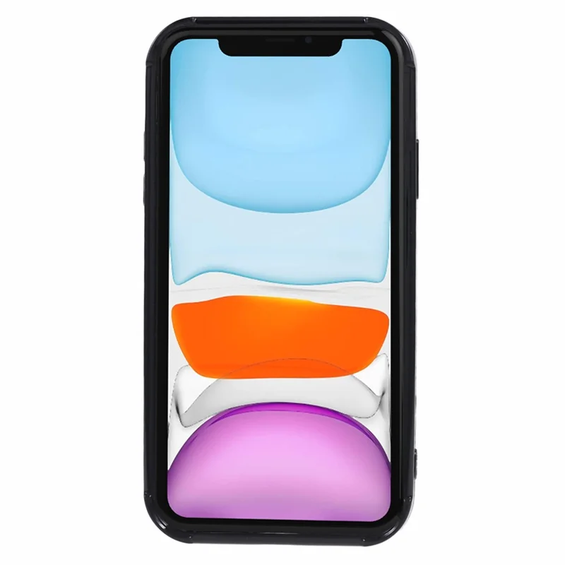 For iPhone 11 TPU Phone Case 3D Striped Pattern Design Shockproof Phone Cover - Black