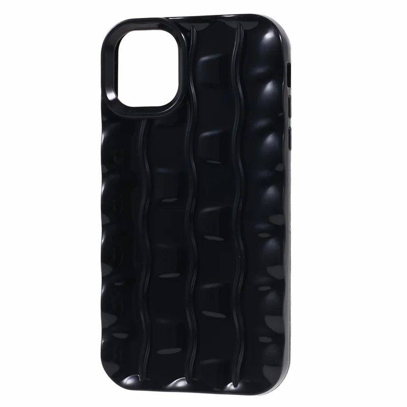 For iPhone 11 TPU Phone Case 3D Striped Pattern Design Shockproof Phone Cover - Black