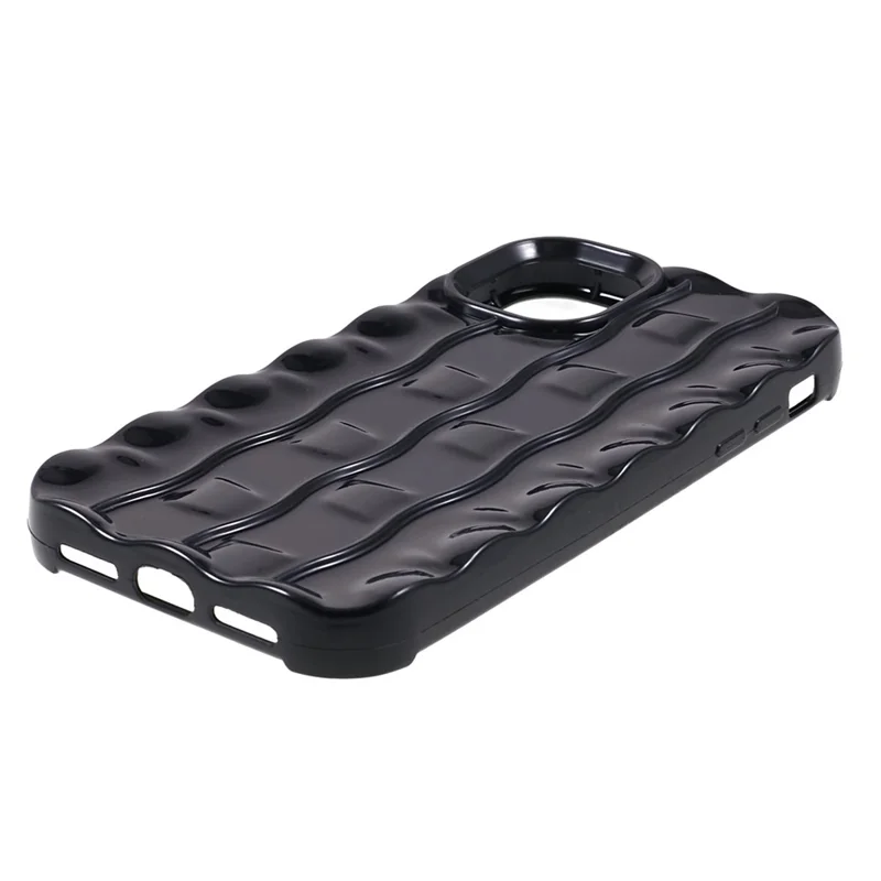 For iPhone 11 TPU Phone Case 3D Striped Pattern Design Shockproof Phone Cover - Black