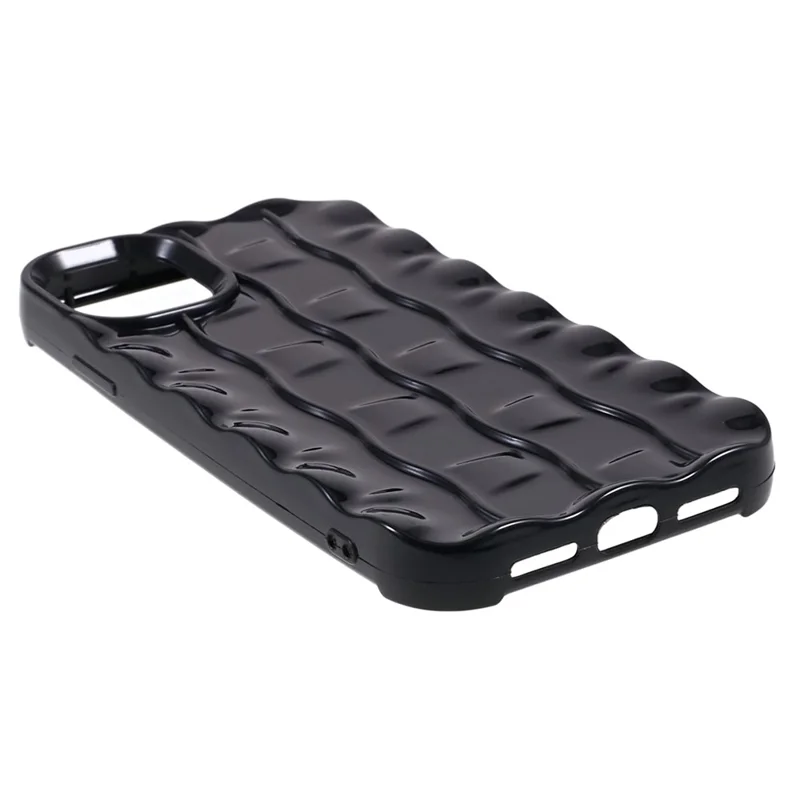 For iPhone 11 TPU Phone Case 3D Striped Pattern Design Shockproof Phone Cover - Black