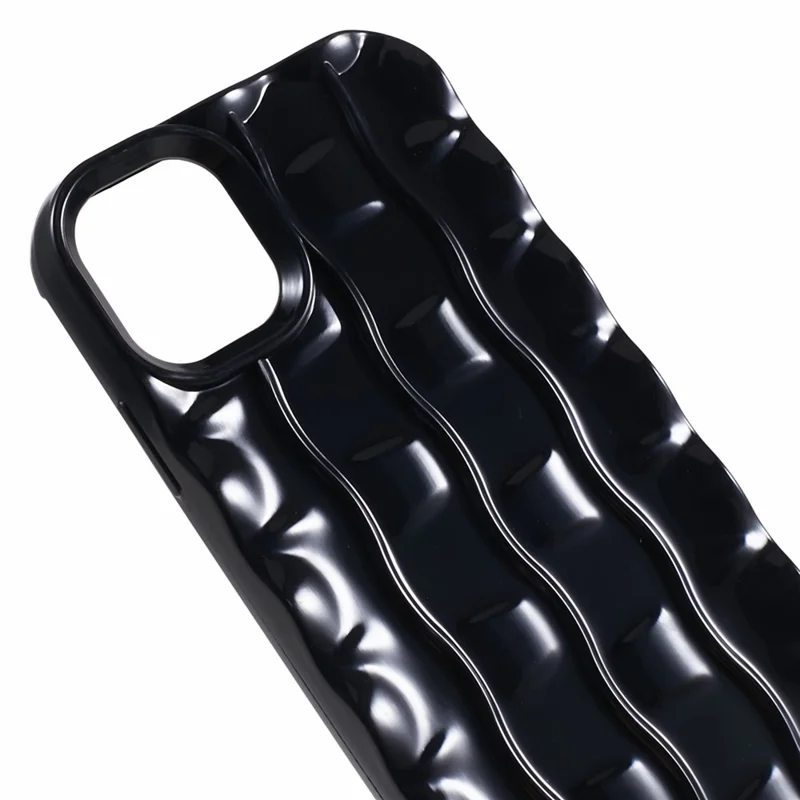 For iPhone 11 TPU Phone Case 3D Striped Pattern Design Shockproof Phone Cover - Black