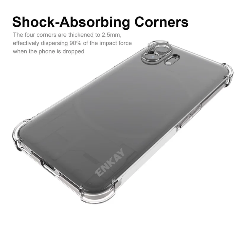 ENKAY HAT PRINCE Para Nada Telefone (2) Reforçado Canto Caso TPU Anti-Slip Strip Edge Clear Cover