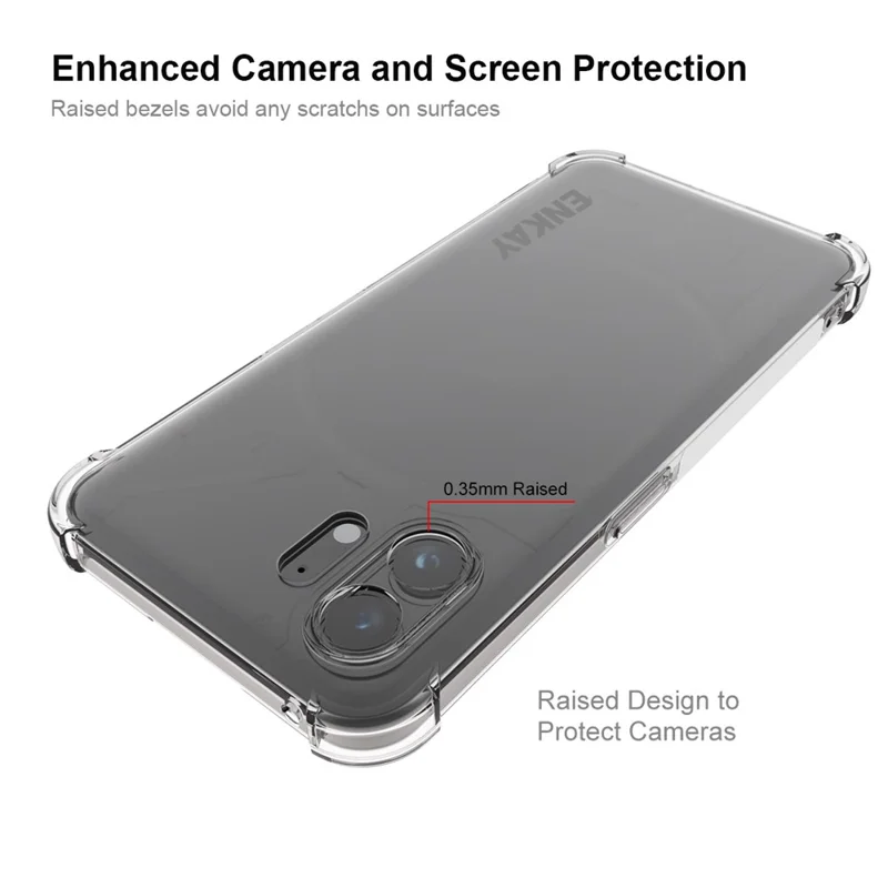ENKAY HAT PRINCE Para Nada Telefone (2) Reforçado Canto Caso TPU Anti-Slip Strip Edge Clear Cover