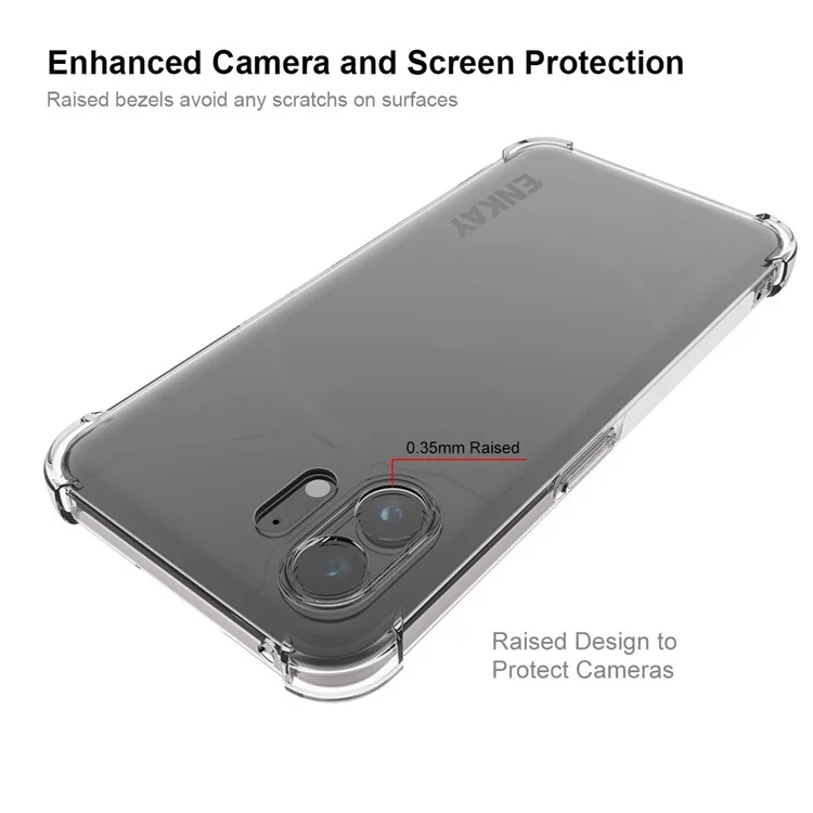 ENKAY HAT PRINCE For Nothing Phone (2) Clear Phone Case Anti-slip TPU Cover with High Aluminium-silicon Glass Screen Film