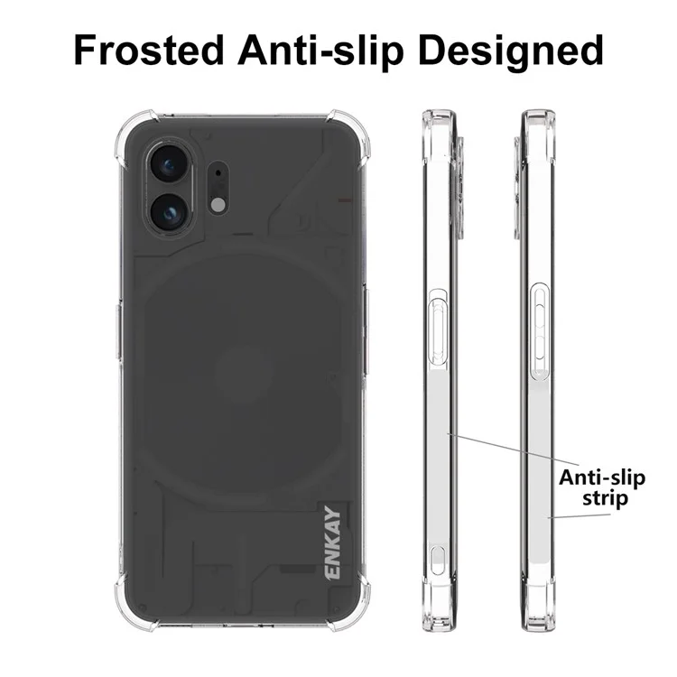 ENKAY HAT PRINCE For Nothing Phone (2) Clear Phone Case Anti-slip TPU Cover with High Aluminium-silicon Glass Screen Film