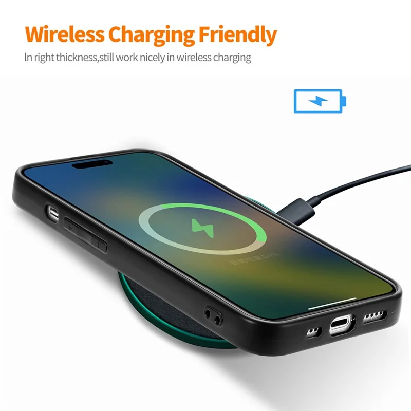 ENKAY HAT PRINCE For iPhone 15 Pro PU Leather + PC Phone Case Retro Texture Cover with High Aluminium-silicon Glass Film - Black