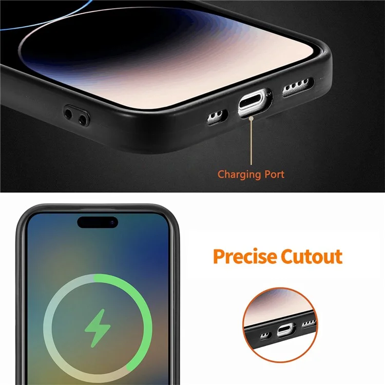 ENKAY НАТ PRINCE для iPhone 14 Vintage PU Leather + PC Чехол для телефона с высокоалюминиевым силикатным стеклом - Черный