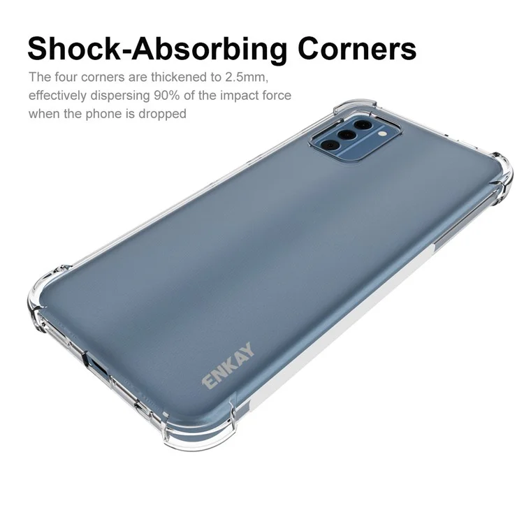 ENKAY HAT PRINCE For Nokia C300 Cell Phone Case Soft TPU Anti-slip Strip Edge Drop-resistant Clear Cover