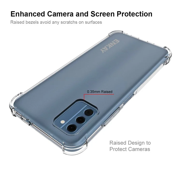 ENKAY HAT PRINCE For Nokia C300 Cell Phone Case Soft TPU Anti-slip Strip Edge Drop-resistant Clear Cover