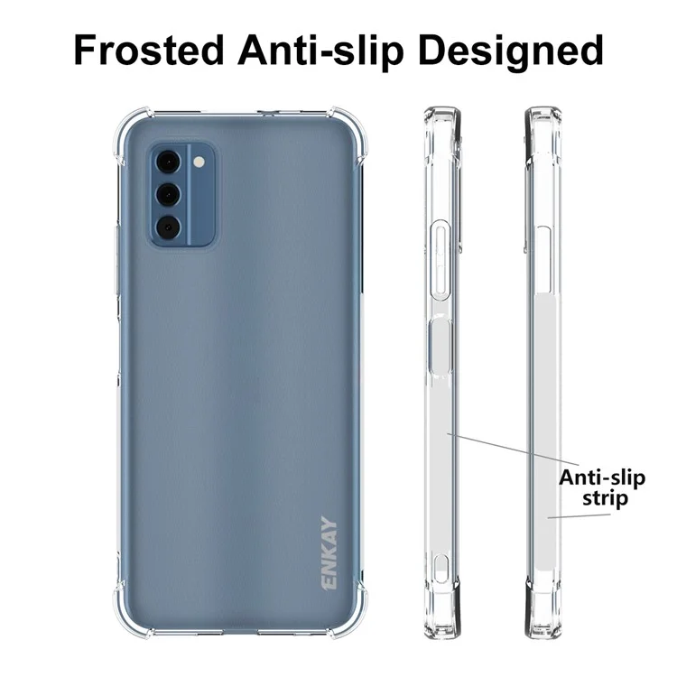 ENKAY HAT PRINCE For Nokia C300 Cell Phone Case Soft TPU Anti-slip Strip Edge Drop-resistant Clear Cover