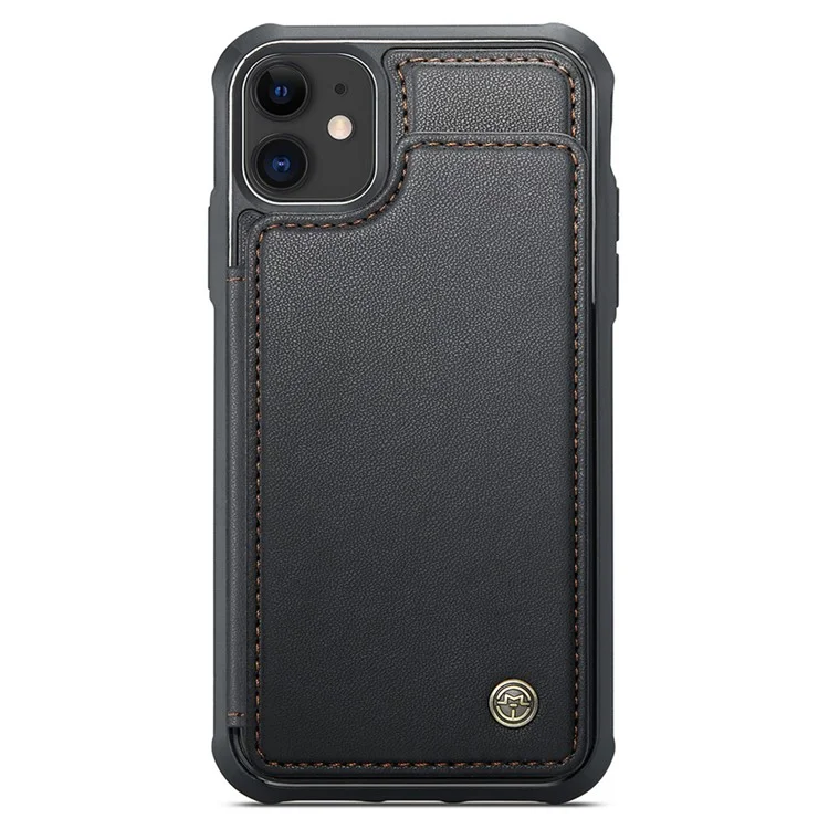 CASEME C22 Series RFID-Blocking-Kartensteckplatz-Hülle für iPhone 11, Ständer PU-Leder-beschichtetes TPU-Handyhülle - Schwarz