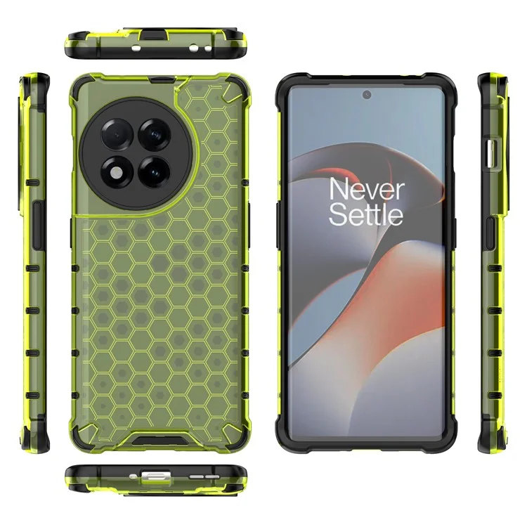 Für OnePlus Ace 2 5G / 11R 5G Wabenstruktur-Rückenabdeckung Anti-Drop TPU+PC-Handyhülle - Grün