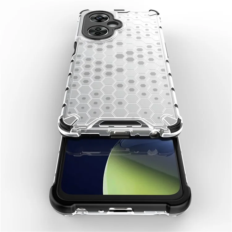 For OnePlus Nord CE 3 Lite 5G / Nord N30 5G Phone Shell TPU+PC Phone Case Honeycomb Texture Back Cover - Grey