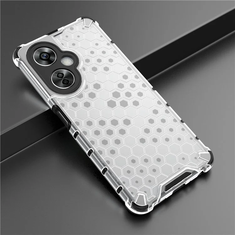 For OnePlus Nord CE 3 Lite 5G / Nord N30 5G Phone Shell TPU+PC Phone Case Honeycomb Texture Back Cover - Grey